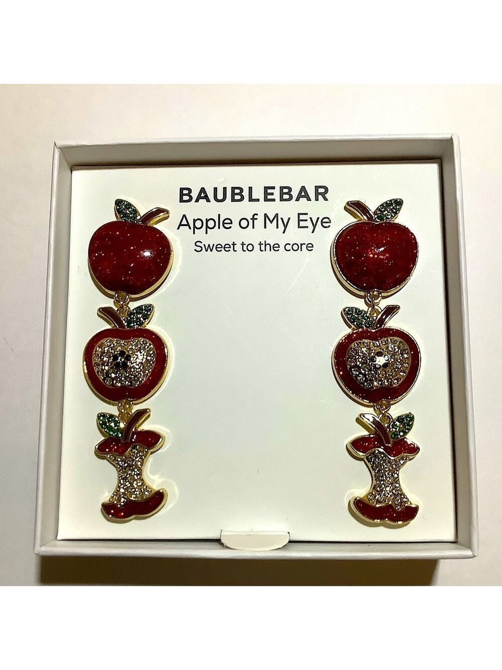 BaubleBar Apple Of My Eye Sweet To The Core Earrings New